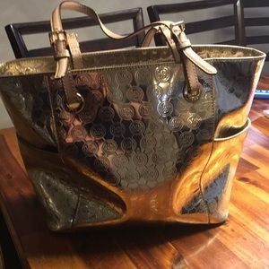 Michael Kors  gold metallic jet set purse